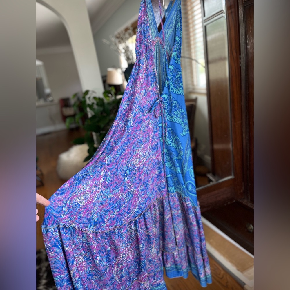 Kathmandu Imports Silk Maxi Halter Dress. EUC. Medium/Large. - Picture 5 of 9